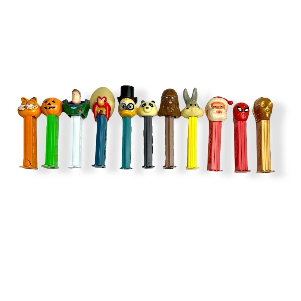 Vintage Lot of 11 Pez‎ Candy Dispensers - Disney, Star Wars, Garfield, Looney